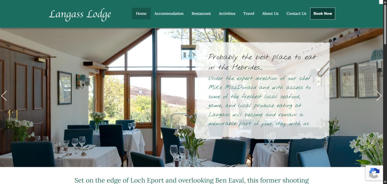 Langass Lodge: the original site before the rebuild
