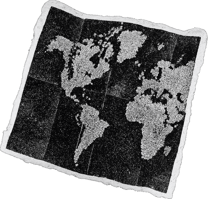 Hand-drawn map keepsake from Dylan Bartie's journey before founding Drivn